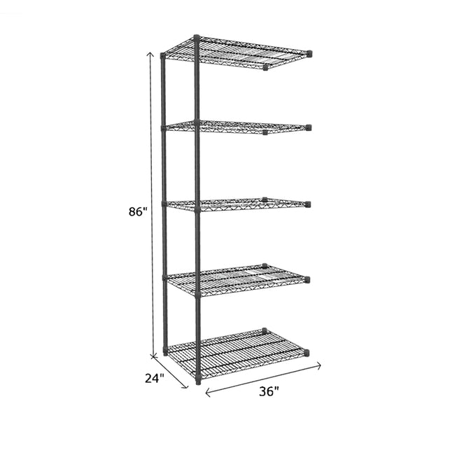 NSF Certified Black Wire Shelving Add-On Unit