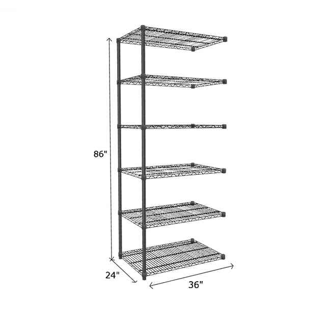 NSF Certified Black Wire Shelving Add-On Unit