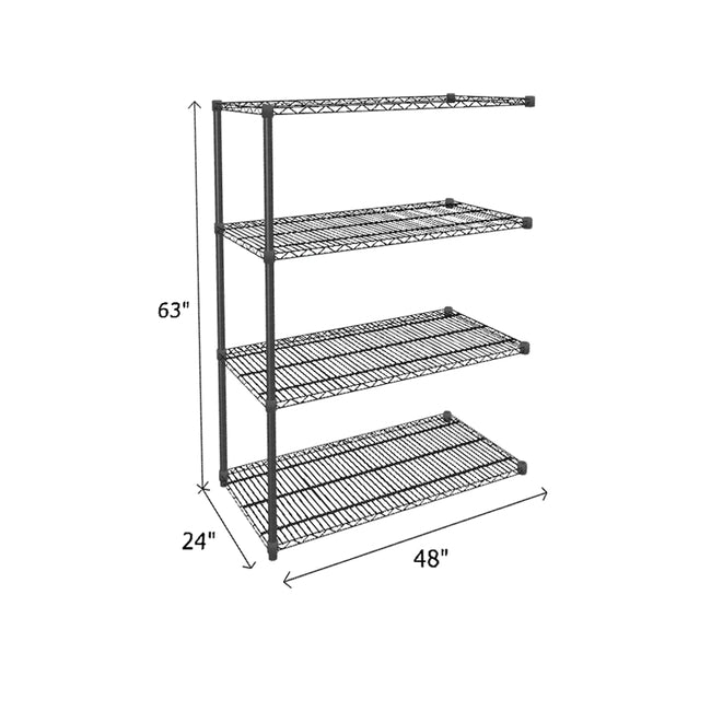 NSF Certified Black Wire Shelving Add-On Unit