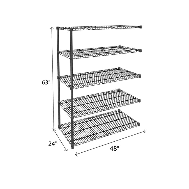 NSF Certified Black Wire Shelving Add-On Unit