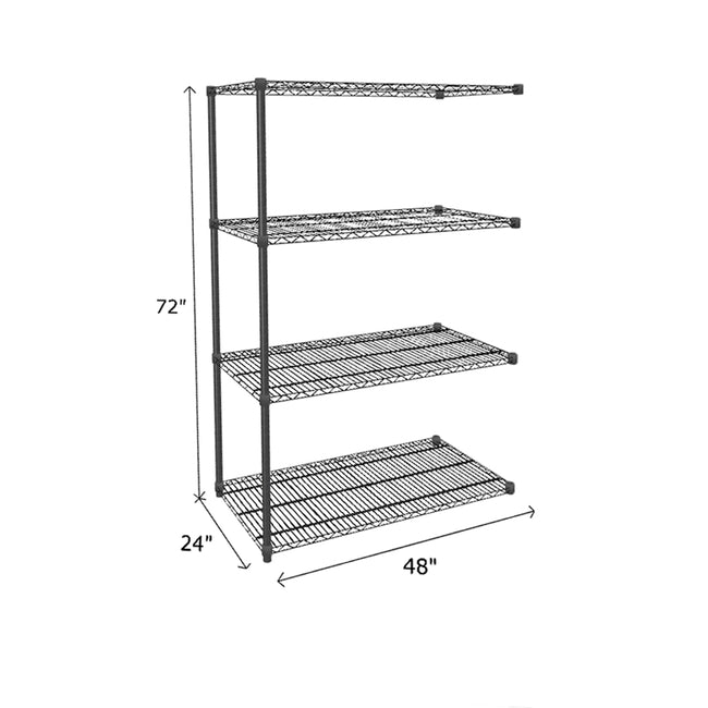 NSF Certified Black Wire Shelving Add-On Unit