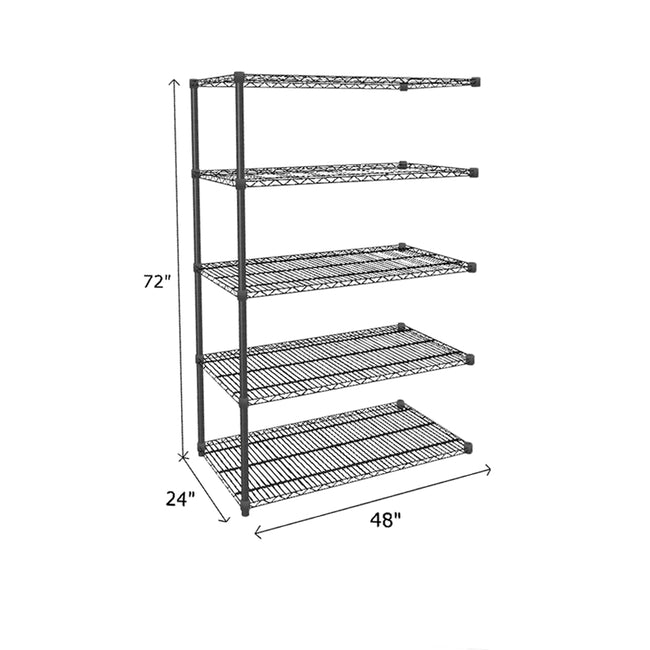 NSF Certified Black Wire Shelving Add-On Unit