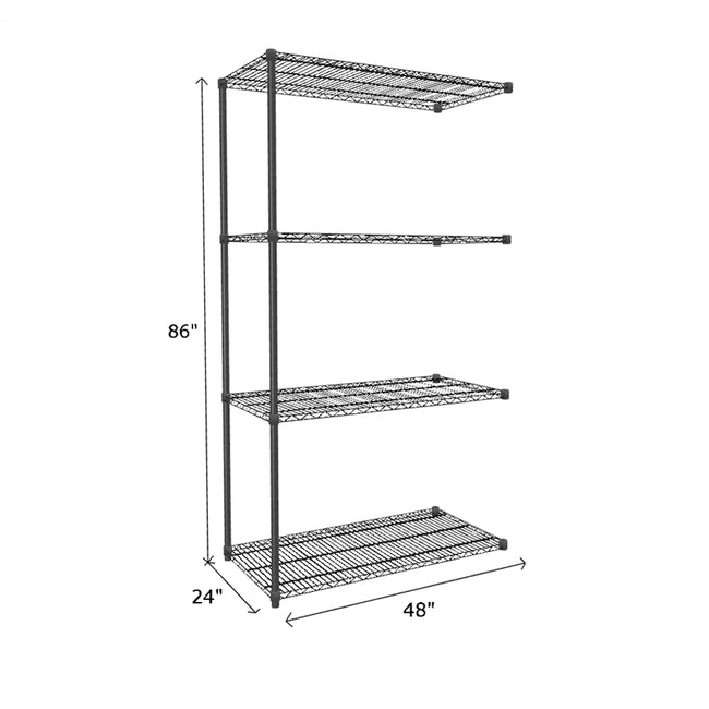 NSF Certified Black Wire Shelving Add-On Unit