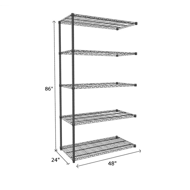 NSF Certified Black Wire Shelving Add-On Unit