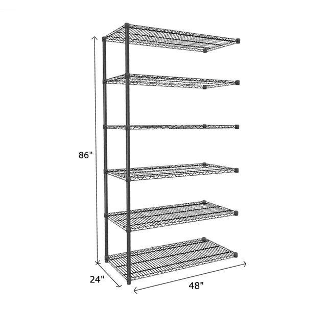 NSF Certified Black Wire Shelving Add-On Unit