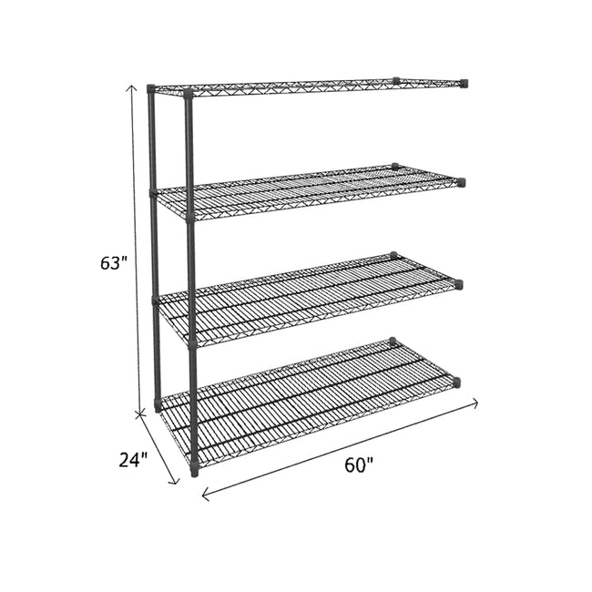 NSF Certified Black Wire Shelving Add-On Unit