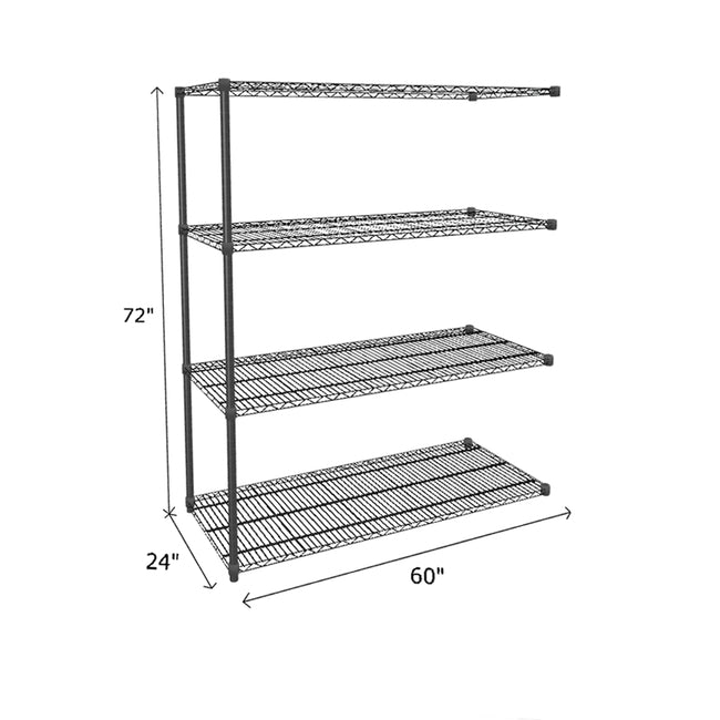 NSF Certified Black Wire Shelving Add-On Unit