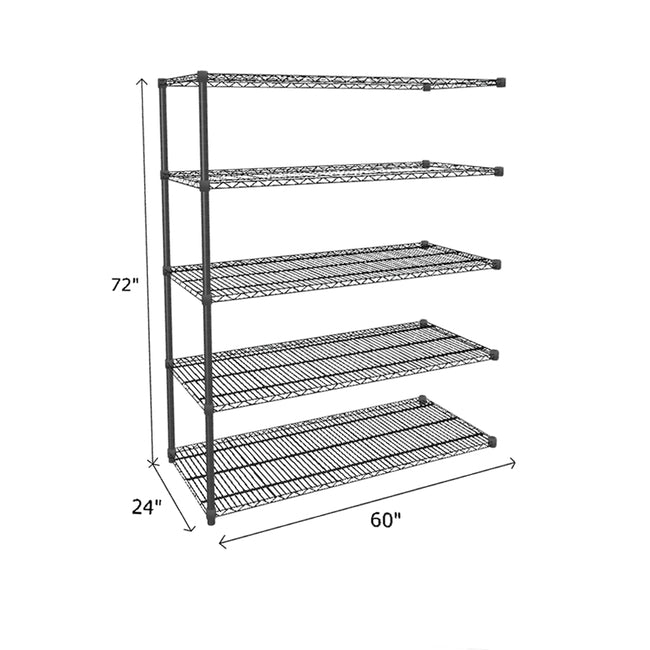 NSF Certified Black Wire Shelving Add-On Unit