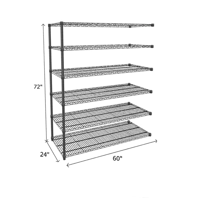 NSF Certified Black Wire Shelving Add-On Unit