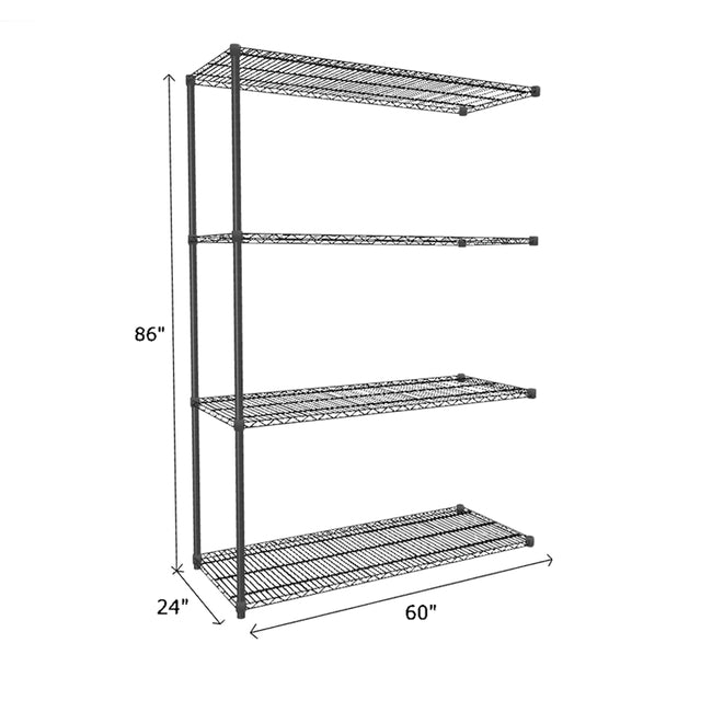 NSF Certified Black Wire Shelving Add-On Unit