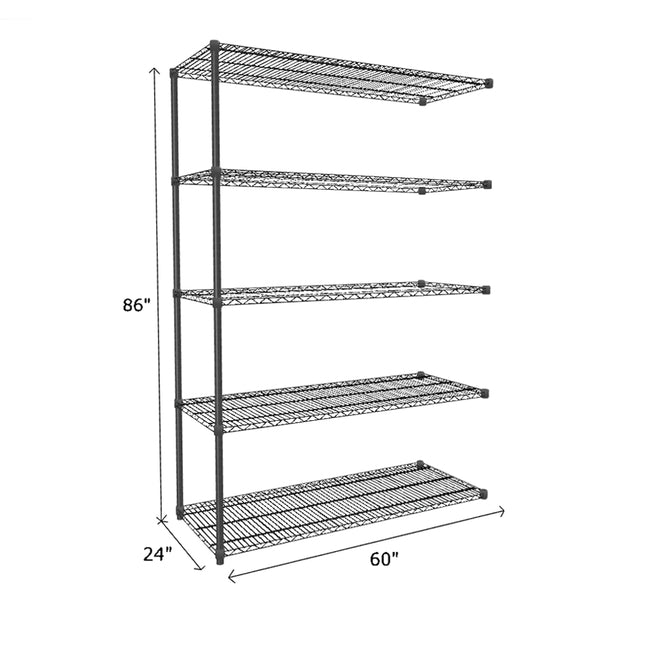 NSF Certified Black Wire Shelving Add-On Unit