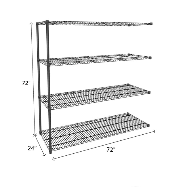 NSF Certified Black Wire Shelving Add-On Unit