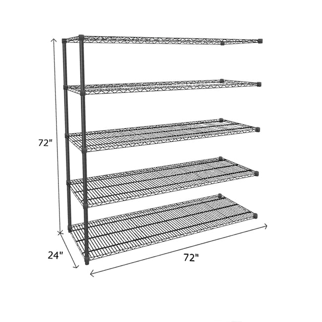 NSF Certified Black Wire Shelving Add-On Unit