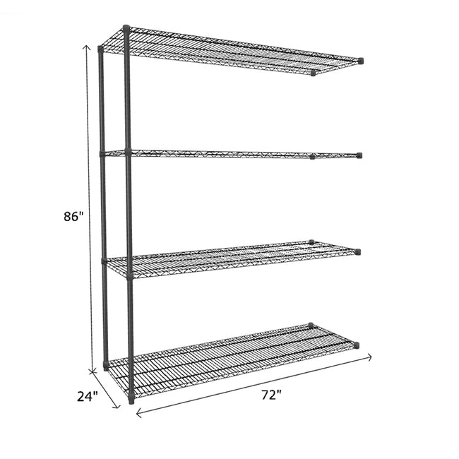 NSF Certified Black Wire Shelving Add-On Unit