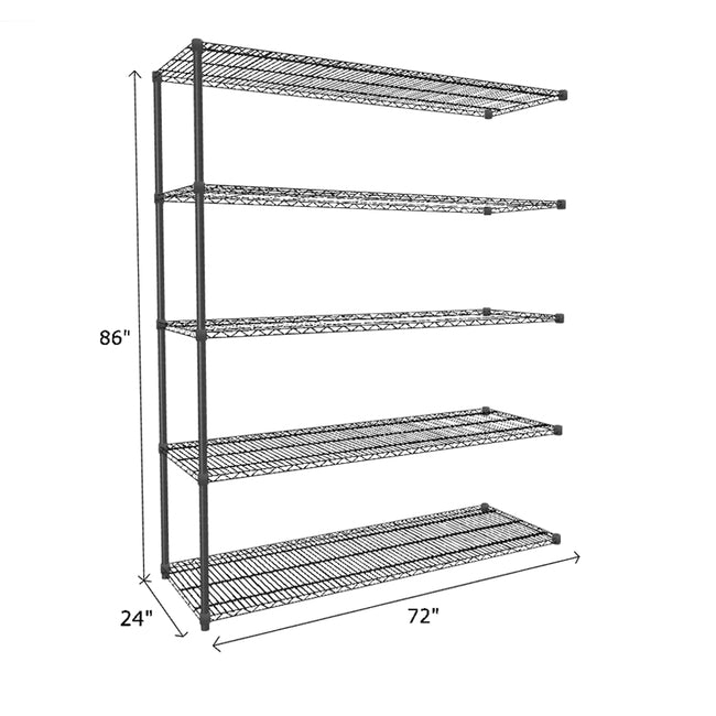 NSF Certified Black Wire Shelving Add-On Unit