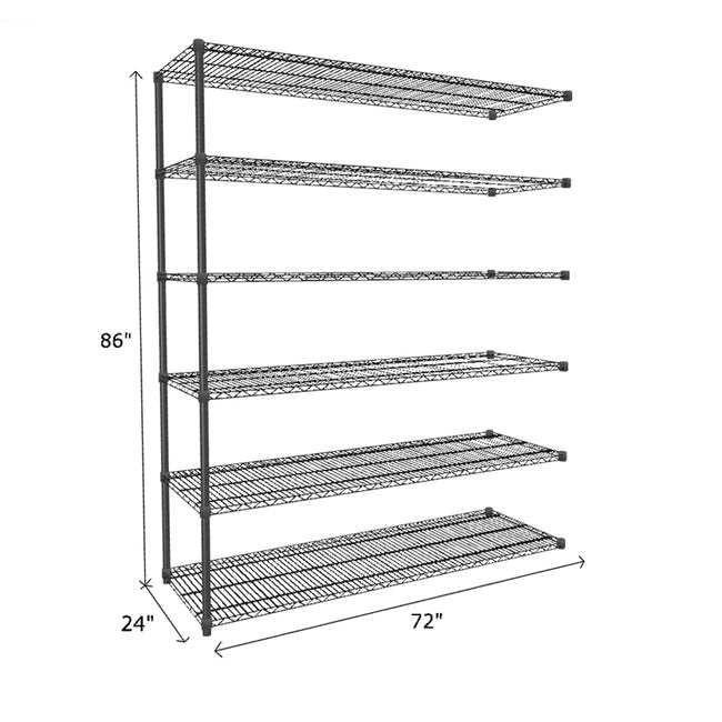 NSF Certified Black Wire Shelving Add-On Unit