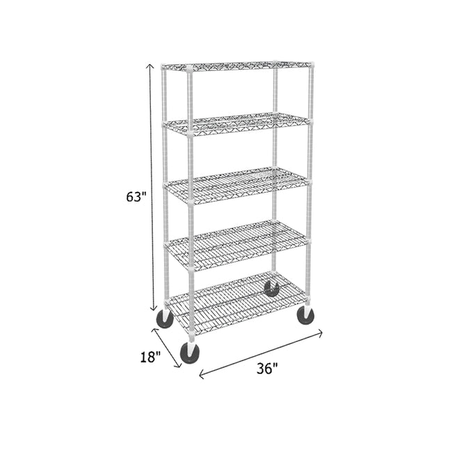 NSF Certified Chrome Mobile Wire Shelving