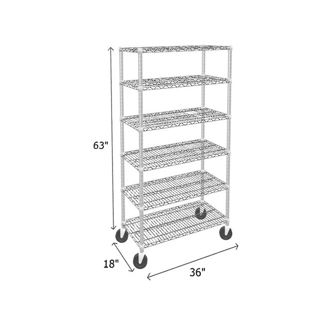 NSF Certified Chrome Mobile Wire Shelving