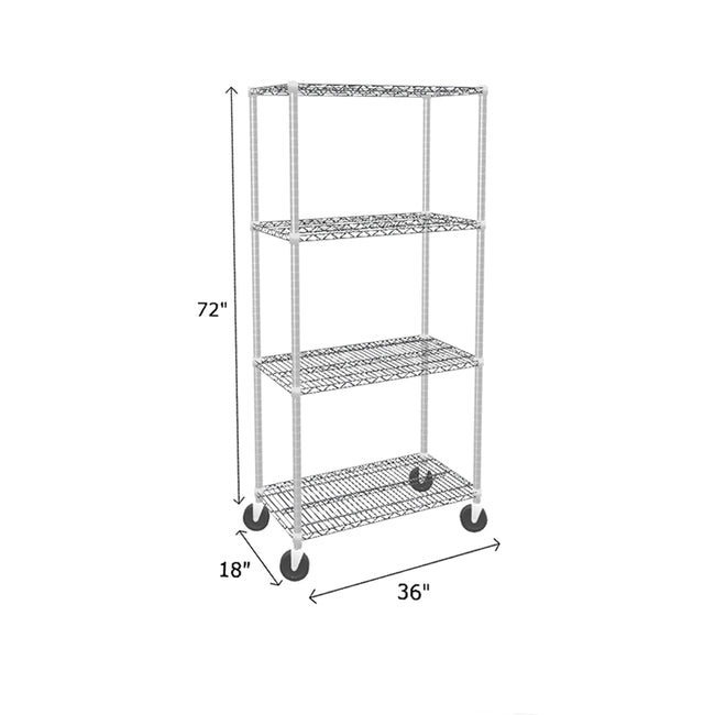 NSF Certified Chrome Mobile Wire Shelving