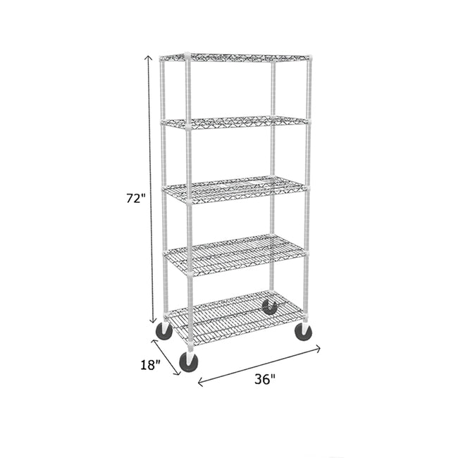 NSF Certified Chrome Mobile Wire Shelving