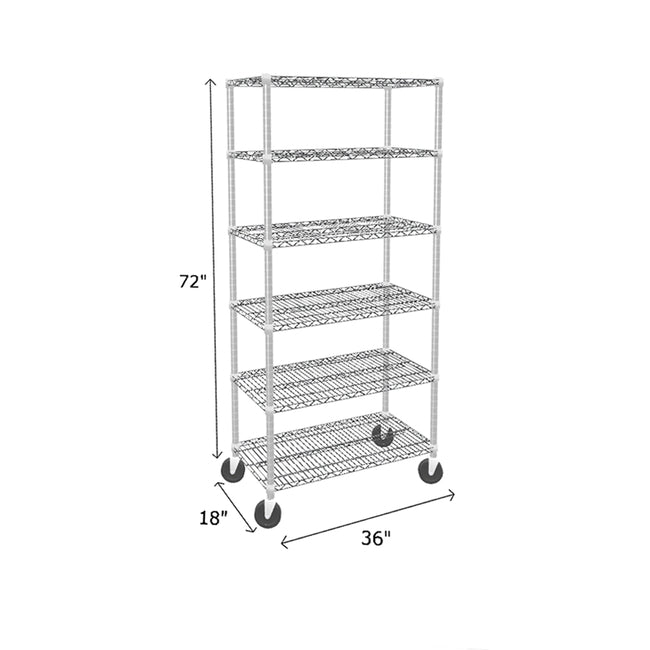 NSF Certified Chrome Mobile Wire Shelving