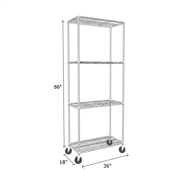 NSF Certified Chrome Mobile Wire Shelving