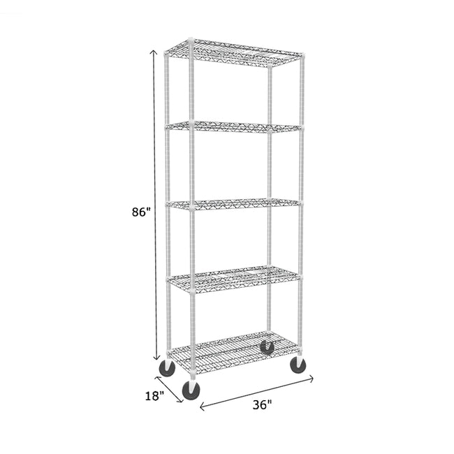 NSF Certified Chrome Mobile Wire Shelving