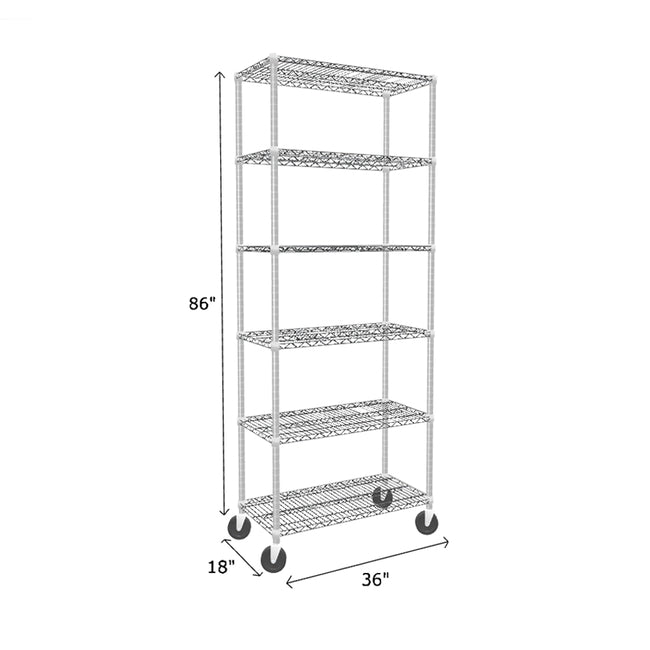 NSF Certified Chrome Mobile Wire Shelving