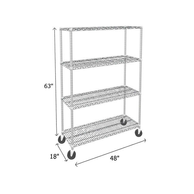 NSF Certified Chrome Mobile Wire Shelving