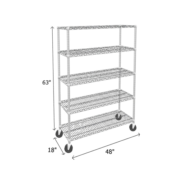 NSF Certified Chrome Mobile Wire Shelving