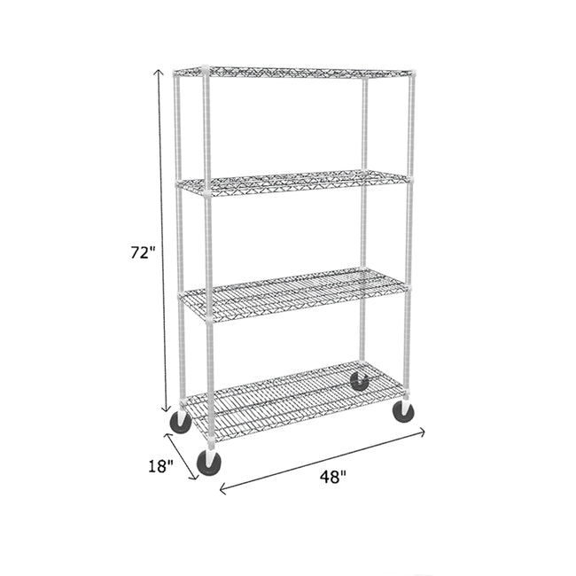 NSF Certified Chrome Mobile Wire Shelving