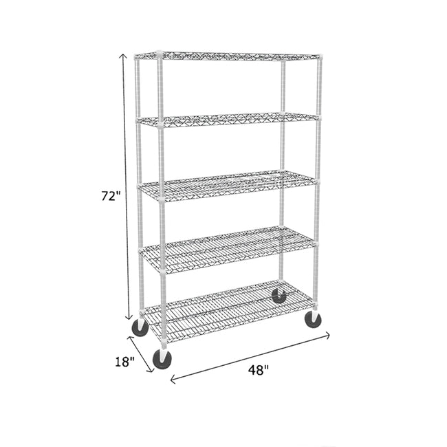 NSF Certified Chrome Mobile Wire Shelving