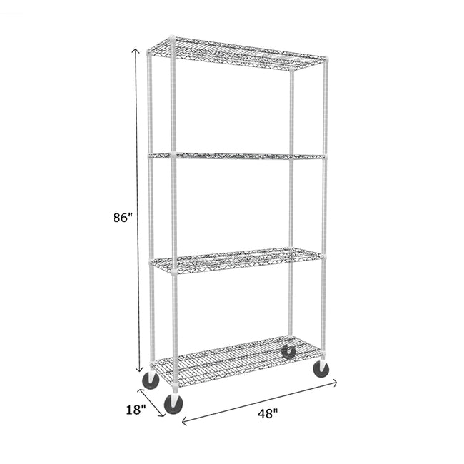 NSF Certified Chrome Mobile Wire Shelving