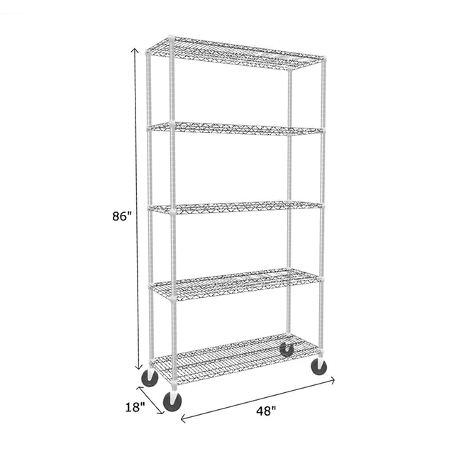 NSF Certified Chrome Mobile Wire Shelving