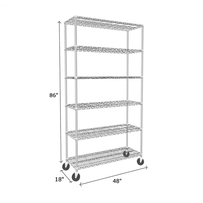 NSF Certified Chrome Mobile Wire Shelving