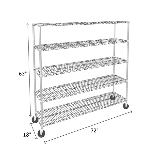 NSF Certified Chrome Mobile Wire Shelving