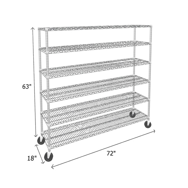 NSF Certified Chrome Mobile Wire Shelving