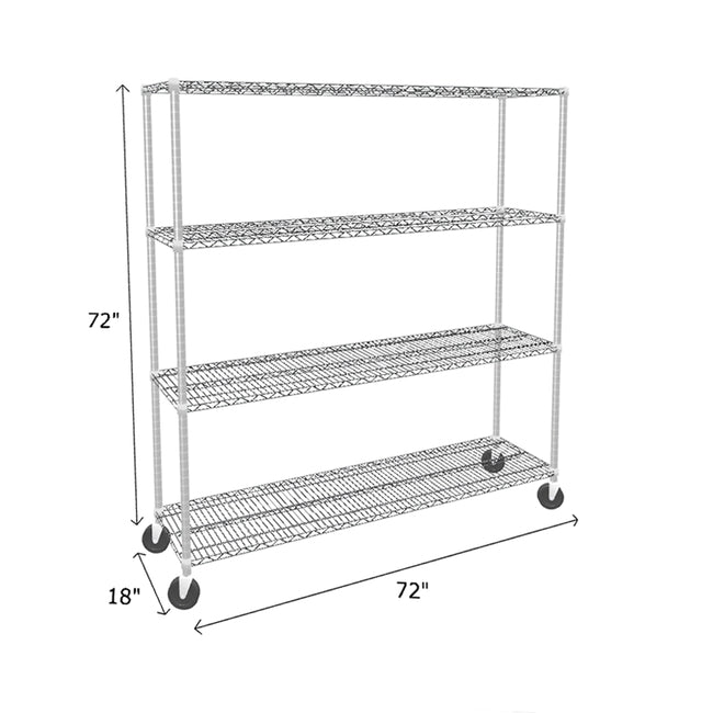 NSF Certified Chrome Mobile Wire Shelving