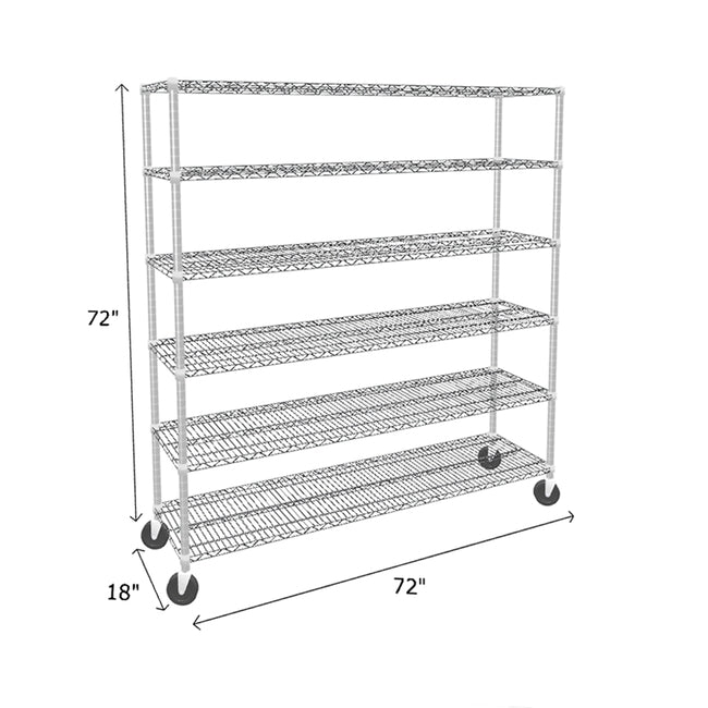 NSF Certified Chrome Mobile Wire Shelving