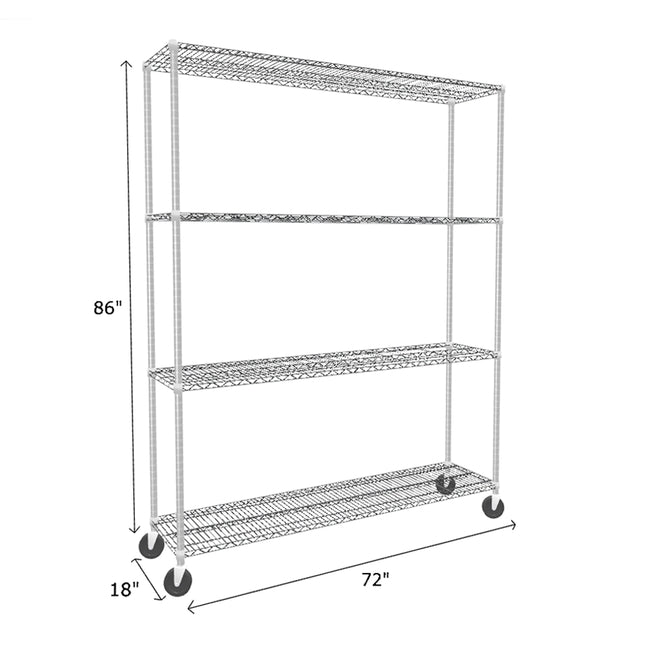 NSF Certified Chrome Mobile Wire Shelving