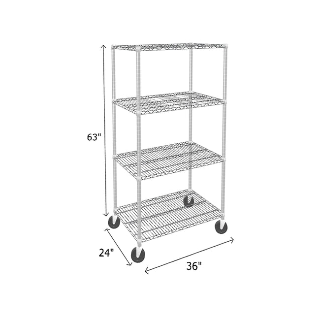 NSF Certified Chrome Mobile Wire Shelving