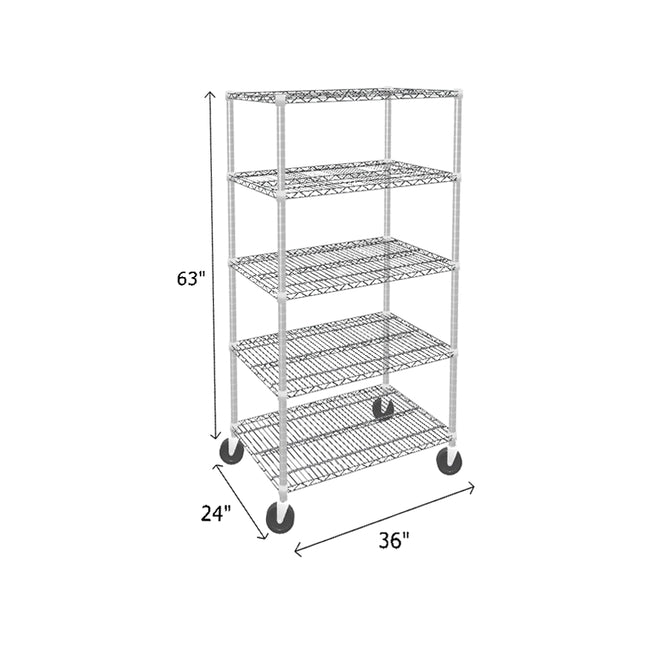 NSF Certified Chrome Mobile Wire Shelving