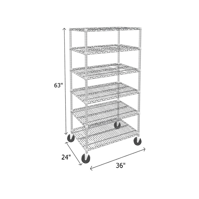 NSF Certified Chrome Mobile Wire Shelving