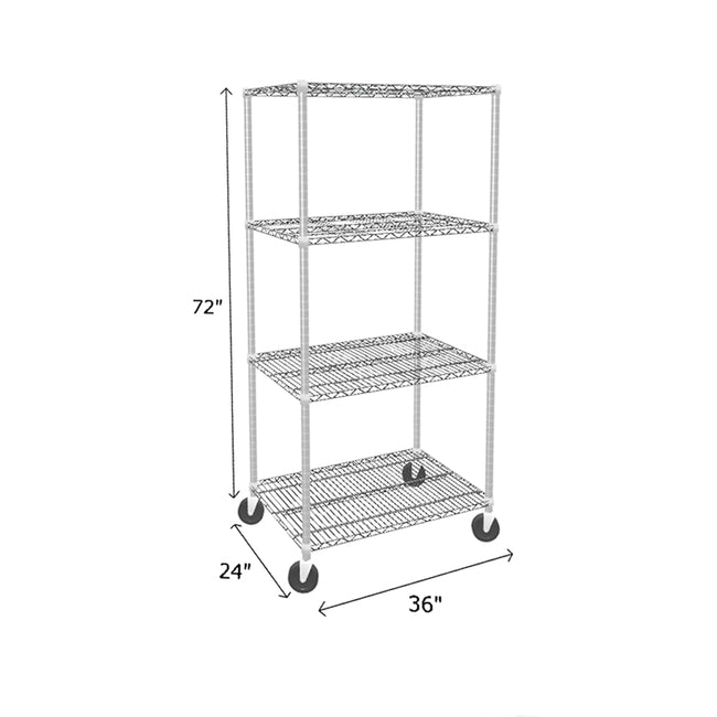 NSF Certified Chrome Mobile Wire Shelving