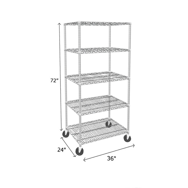 NSF Certified Chrome Mobile Wire Shelving