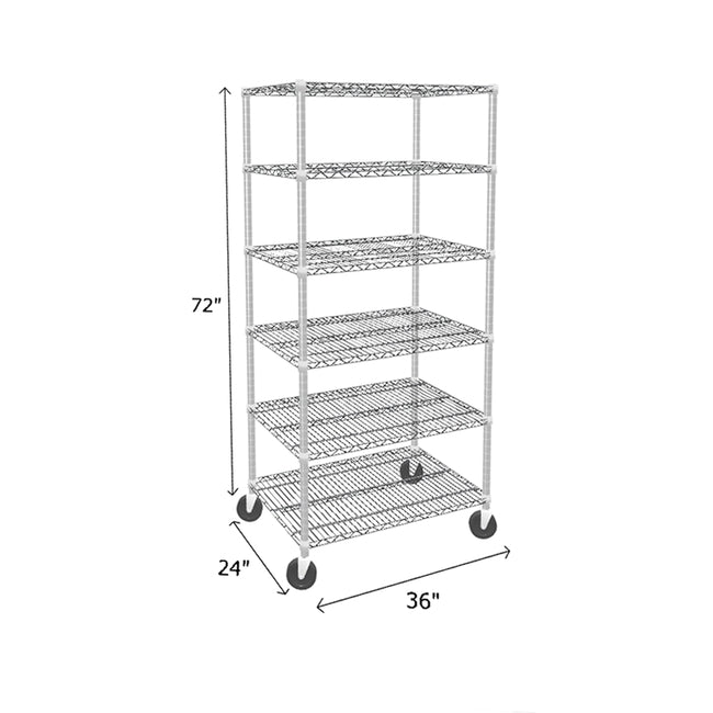 NSF Certified Chrome Mobile Wire Shelving