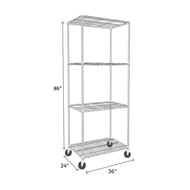 NSF Certified Chrome Mobile Wire Shelving