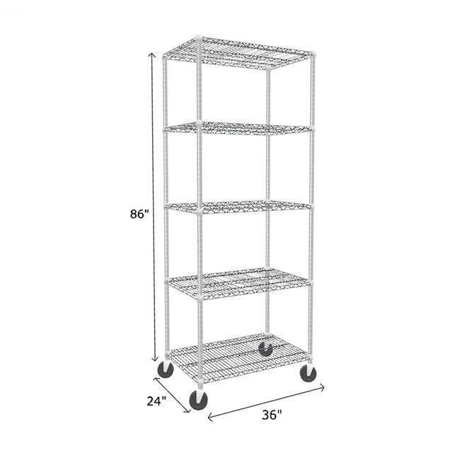 NSF Certified Chrome Mobile Wire Shelving