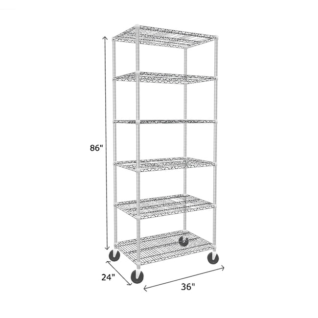 NSF Certified Chrome Mobile Wire Shelving