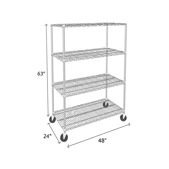 NSF Certified Chrome Mobile Wire Shelving